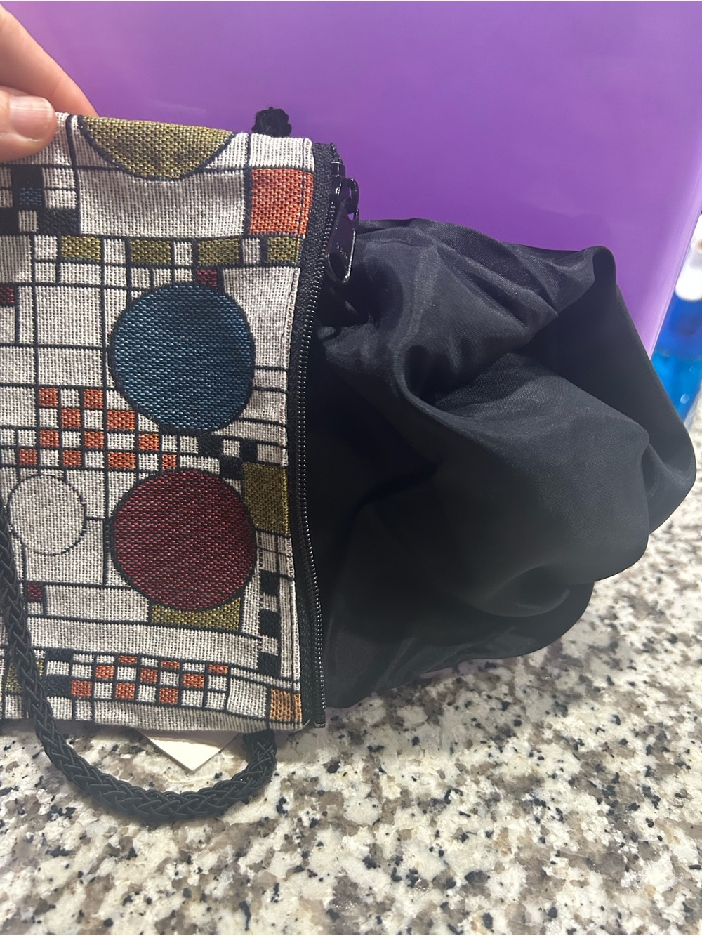 Frank Lloyd Wright Geometric Tapestry Crossbody - Coonley Playhouse - Picture 6 of 6